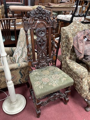 Lot 1513 - XVII Century Style Oak Chair, with a carved...