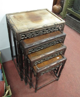 Lot 1441 - Chinese Hardwood Quartetto Nest of Tables,...