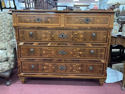 Lot 1516 - XIX Century Walnut Marquetry Continental...
