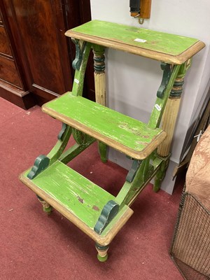 Lot 1505 - Regency Style Painted Library Seps, with three...