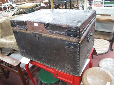 Lot 1462 - XIX Century Leather Blanket Box, with stud...