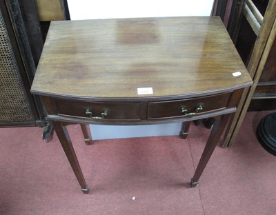 Lot 1476 - XX Century Mahogany Bow Fronted Side Table,...