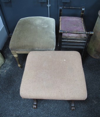 Lot 1489 - XIX Century Mahogany 'X' Shaped Stool, (dam),...