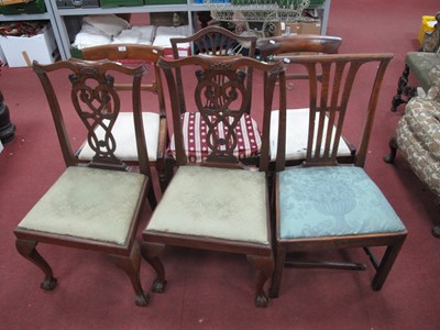 Lot 1488 - A Pair of XVIII Century Mahogany Chairs, two...