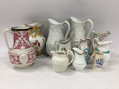 Lot 1186 - XIX Century Pottery Jugs, including Potmeirion,...