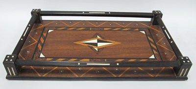 Lot 1199 - Mahogany Tray Inlaid with Bone & Varying Woods,...