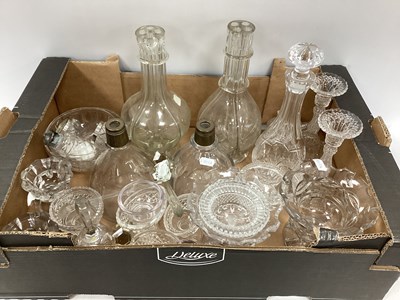 Lot 1174 - Pair of Cricklite Candllesticks, decanter,...