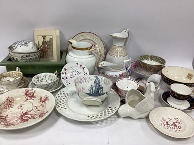 Lot 1190 - XIX Century Porcelain Tea Ware, pottery,...