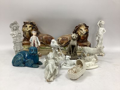 Lot 1147 - Wedgwood and Other Figurines, plaster...