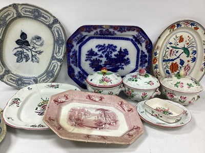 Lot 1175 - Pottery Meat Plates, Dutch dinner ware, etc,...