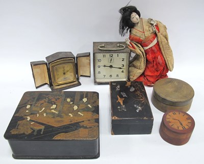 Lot 1200 - Japanese Doll, 23cm high. Chinese boxes,...