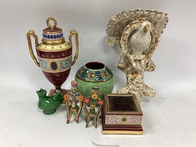 Lot 1151 - XIX Century Pottery Wall Bracket, with perched...