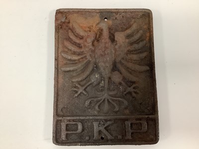 Lot 307 - Railwayana - A cast iron Polish Railways...
