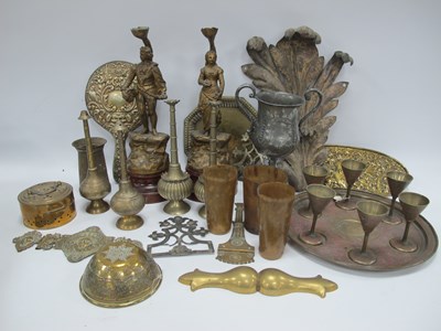 Lot 1247 - Pair of XIX Century Spelter Figural Candle...