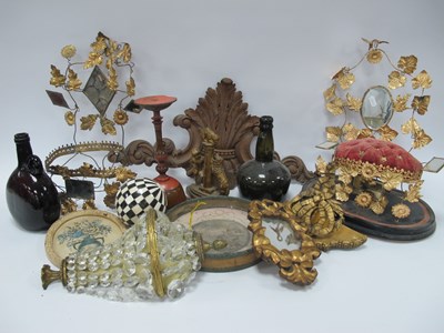 Lot 1240 - Gilt Wall Light with Faceted Lustre Drops Gilt...