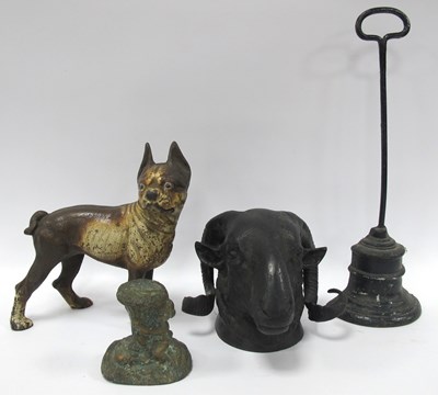 Lot 1195 - Late XX Century Cast Iron Pug Dog, 22cm high,...