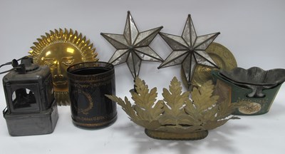 Lot 1238 - Railway Hand Lamp 55/4. Mexican mirrored wall...