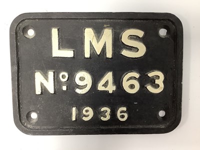 Lot 303 - Railwayana - A cast LMS tenderplate No.9463....