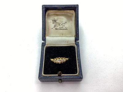Lot 70 - An 18ct Gold Five Stone Diamond Ring, the old...