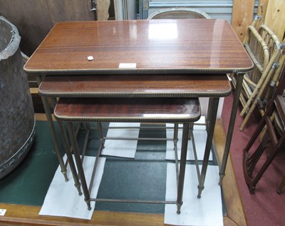 Lot 1474 - Nest of Three Rectangular Topped Coffee Tables,...