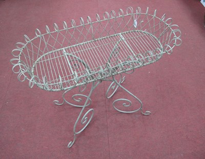 Lot 1418 - XX Century Wirework Plant Stand, on four...