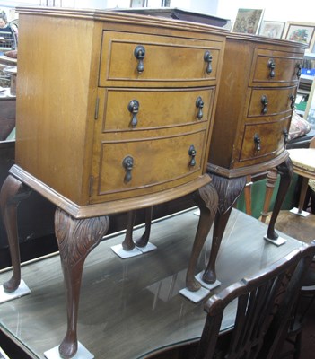 Lot 1456 - XX Century Pair of Walnut Bedside Chests, with...