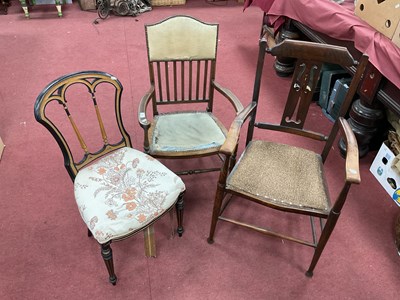 Lot 1510 - Edwardian Mahogany Inlaid Bedroom Chair,...