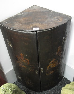 Lot 1443 - XVIII Century Black Lacquer Bow Fronted Corner...