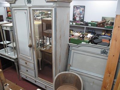 Lot 1450 - XX Century Green French Six Piece Bedroom...
