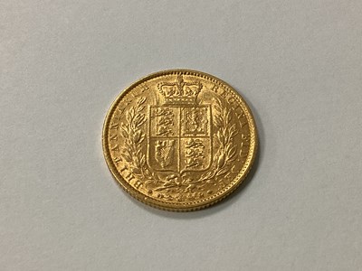 Lot 641 - 1864 Victoria Young Head Shield Back Gold...