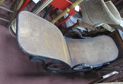 Lot 1465 - XX Century Bentwood Day Bed, with a cained...