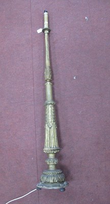 Lot 1499 - XIX Century Continental Gesso Candlestick,...