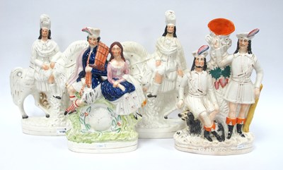 Lot 1195 - Four Large Victorian Staffordshire Pottery...