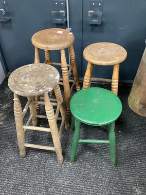 Lot 1463 - XIX Century Ash Stool, 62cm high, together...