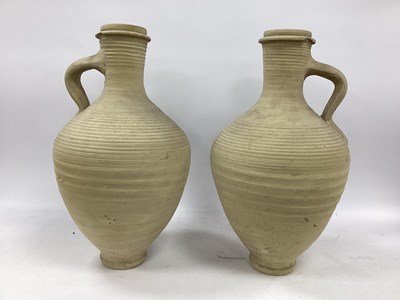 Lot 1183 - Pair of Large Sebastian Lore Pottery Ewers,...