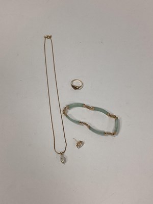 Lot 1344 - A Modern Chinese Jade Bracelet, with character...