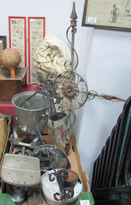 Lot 1219 - Scales & Weights, wrought iron cross, etc:-...