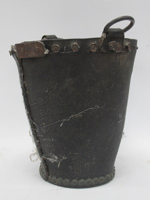 Lot 1262 - Leather Fire Bucket, 30cm high, with iron ring...