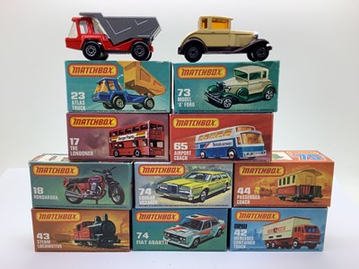 Lot 682 - Ten Matchbox 1-75 Diecast Model Vehicles to...
