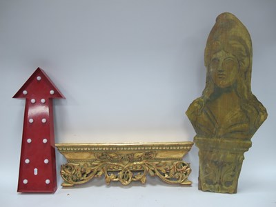 Lot 1237 - Carved Freestanding Wooden Display, painted...