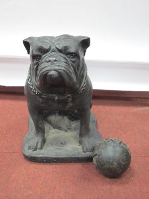 Lot 1278 - Black Painted Concrete Door Stop as a Seated...