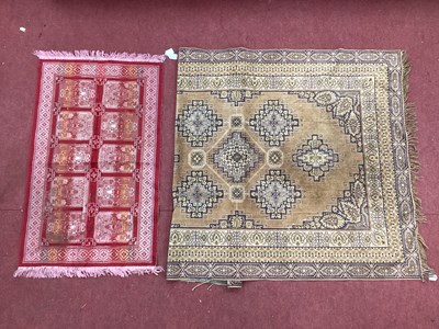 Lot 1479A - Beige Tassled Rug, with cruciform geometric...