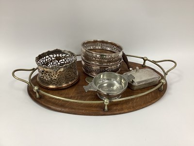Lot 1320 - Plated Bottle Coasters, The Quaich Co Scottish...