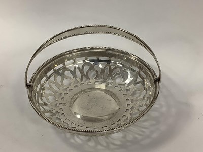 Lot 1329 - A Hallmarked Silver Swing Handled Dish,...