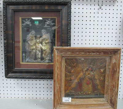 Lot 1376 - XIX Century Silvered Religious Figural Picture,...