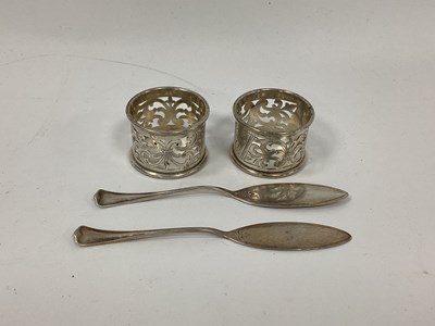 Lot 1331 - A Pair of Hallmarked Silver Napkin Rings, of...