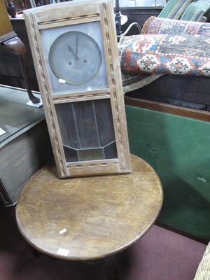 Lot 1459 - Oak Cased Regulator Wall Clock, folding card...