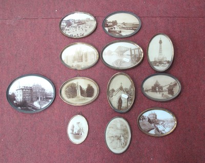 Lot 1406 - Twelve XIX Century Photographs, in oval frames,...