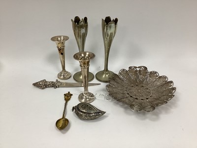 Lot 1337 - A Pair of Hallmarked Silver Spill Vases,...