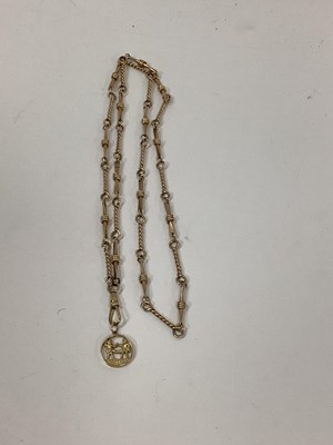 Lot 1363 - A 9ct Gold Fancy Link Guard/Watch Chain,...